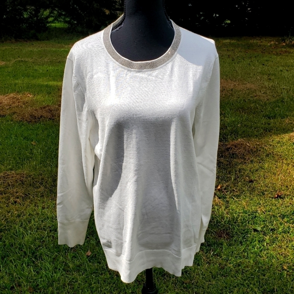 Tommy Hilfiger Sweater With Shimmer Collar XL